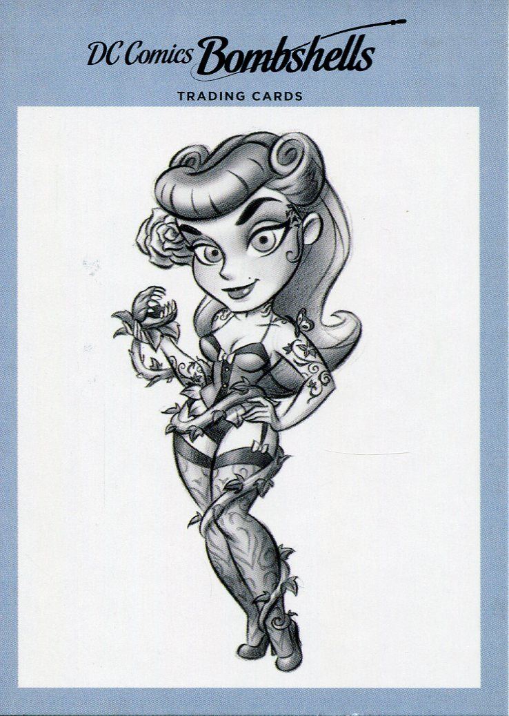 738x1037 Dc Comics Bombshells Sketches Chase Card V4 Poison Ivy - Poison Sketch