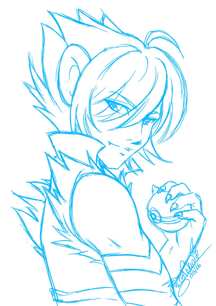 848x1200 Princess Neko On Twitter Human Luxray Sketch For A Switch Around - Pokeball Sketch