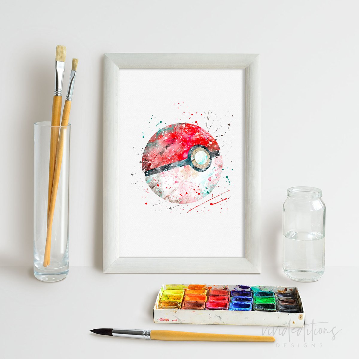 1200x1200 Pokemon Go Pokeball Watercolor Art Print Wall Decor - Pokemon Ball Sketch