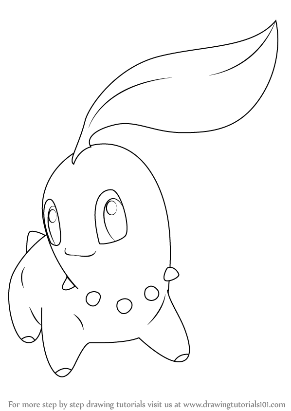 598x844 Learn How To Draw Chikorita From Pokemon (Pokemon) Step By Step - Pokemon Easy Sketch