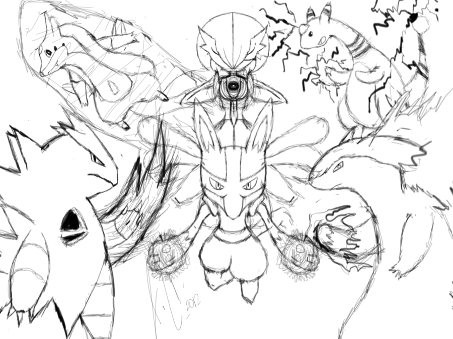900x675 My 2nd Pokemon Team Sketch By Jamalc157 - Pokemon Sketch Games