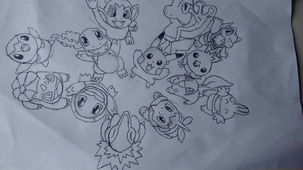 1024x576 Starter Pokemon Celebration - Pokemon Sketch Games