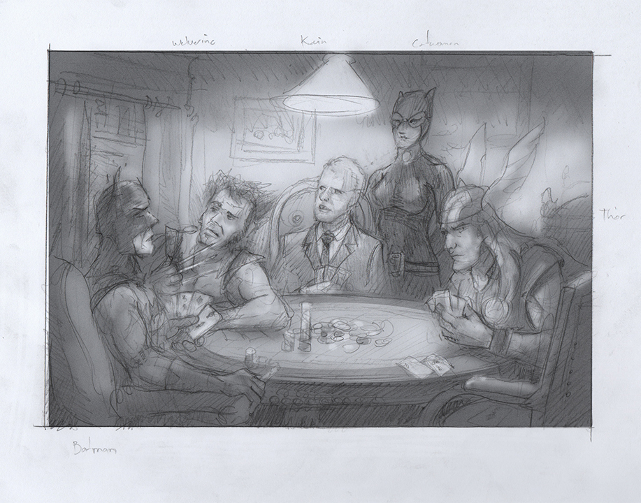 917x720 Painting Gardner Art And Stuff - Poker Sketching