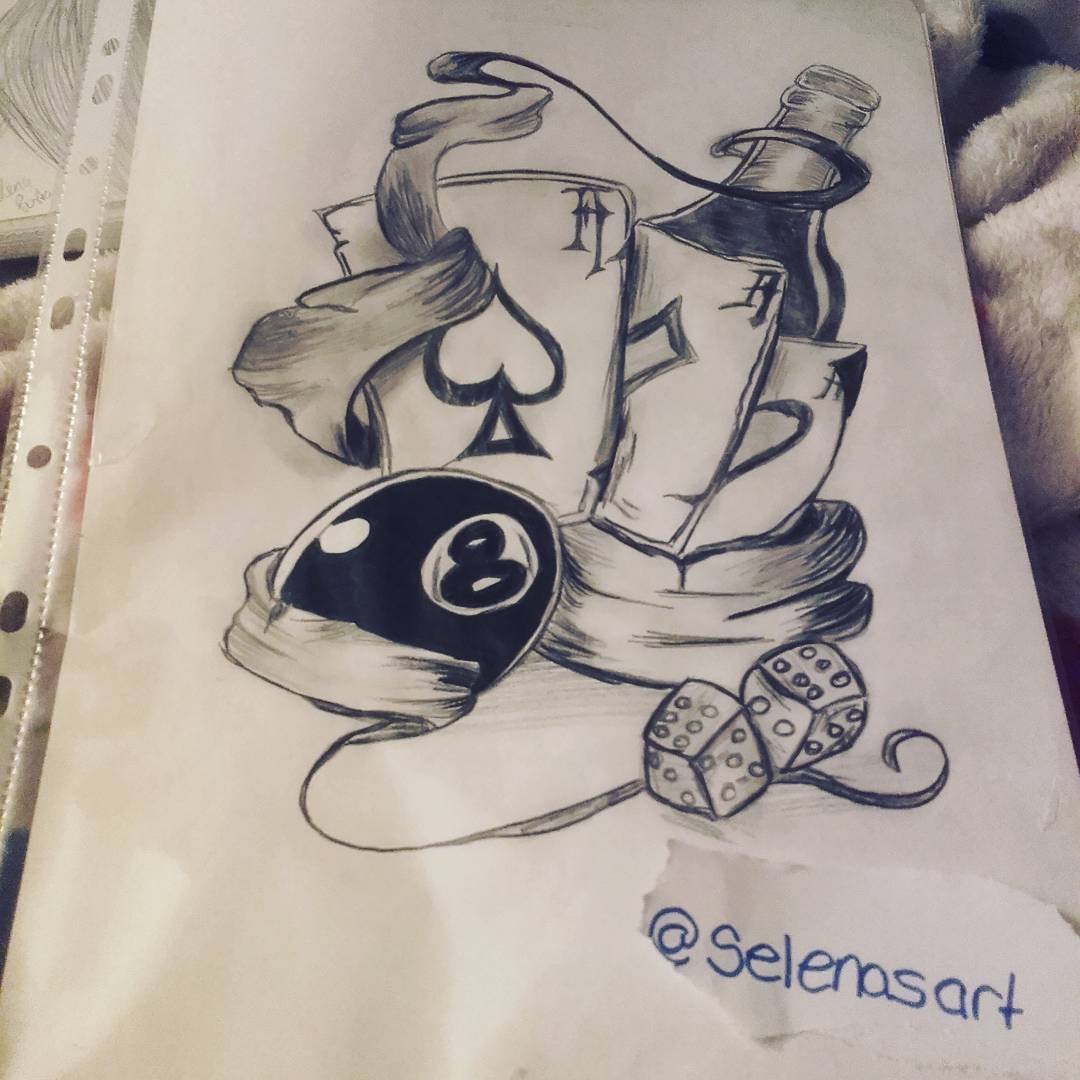 1080x1080 Selenasart - Poker Sketching