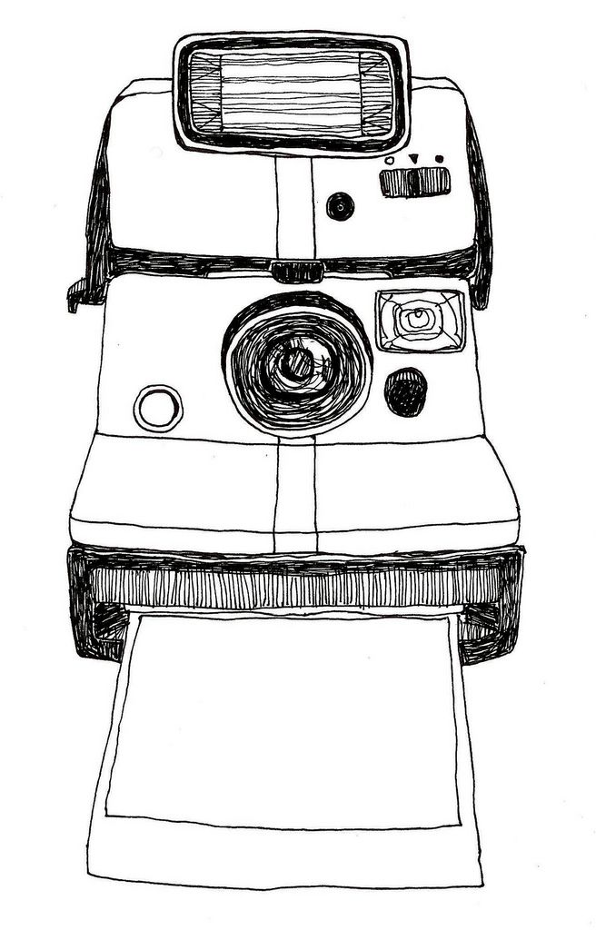 Creative Polaroid Photo Drawing Sketch for Kindergarten