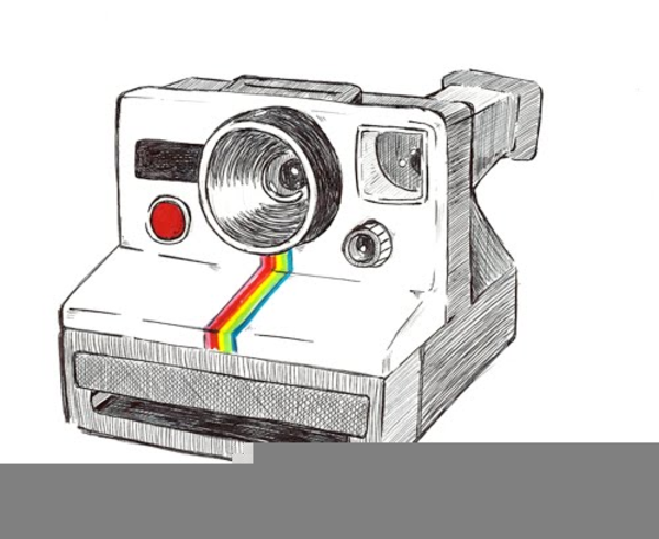 600x491 Polaroid Camera Sketch Free Images - Polaroid Sketch