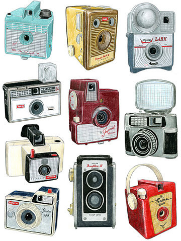 360x479 Camera, Cute, Polaroid, Sketch, Vintage - Polaroid Sketch