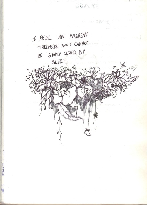 500x697 Drawing Depressed Depression Sleep Tired Flowers Sketch Disposable - Polaroid Sketch
