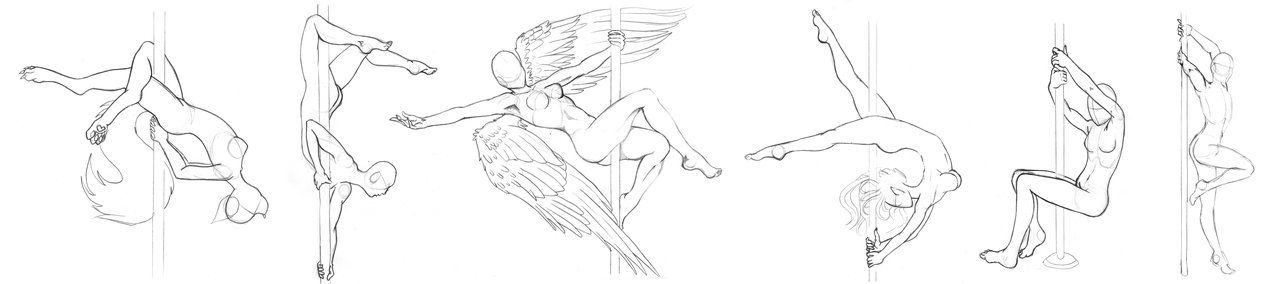 1280x284 Poses 02 - Pole Sketch