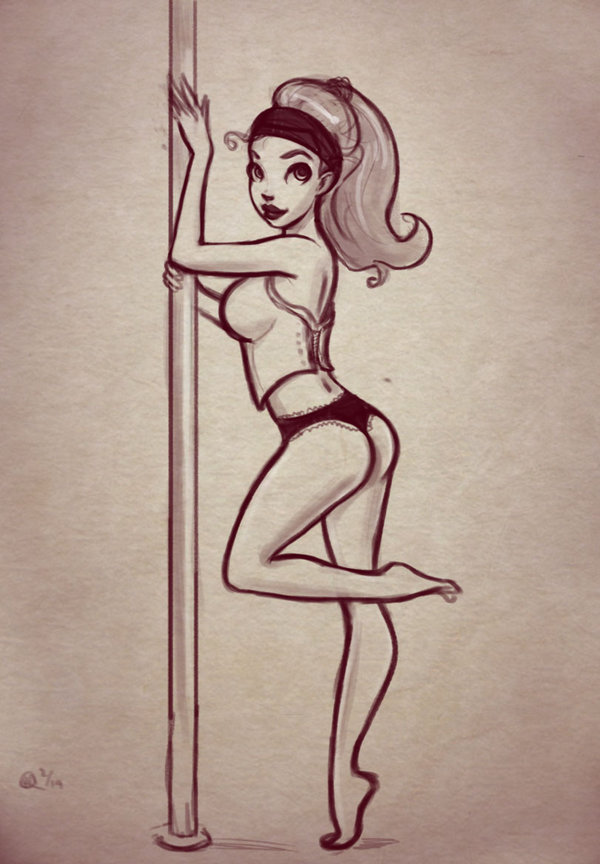 600x864 Pole Pin Up Sketch By Mro16 - Pole Sketch