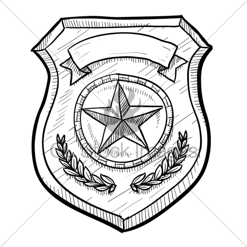 500x500 Police Badge Sketch Gl Stock Images - Police Badge Sketch