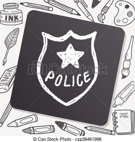 450x470 Police Badge Doodle. - Police Badge Sketch