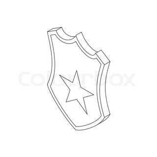 320x320 Police Badge Vector Sketch Icon Isolated On Background. Hand Drawn - Police Badge Sketch