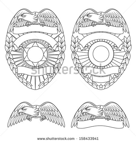 450x470 Blue Police Badge Clipart - Police Badge Sketch