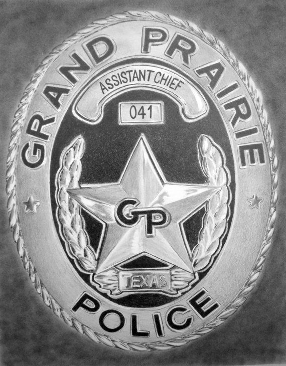 570x730 Custom Pencil Drawing From Your Photo - Police Badge Sketch