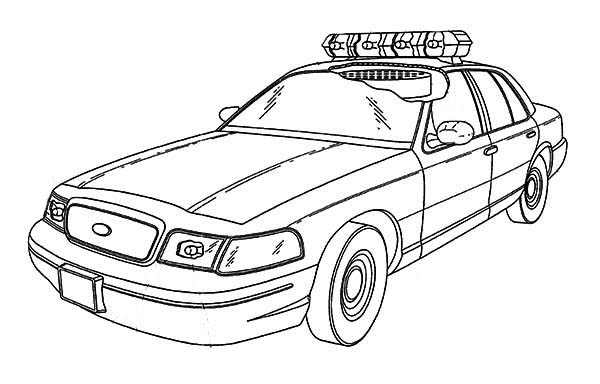 600x384 Police Car Printables Free Coloring Library - Police Car Sketch