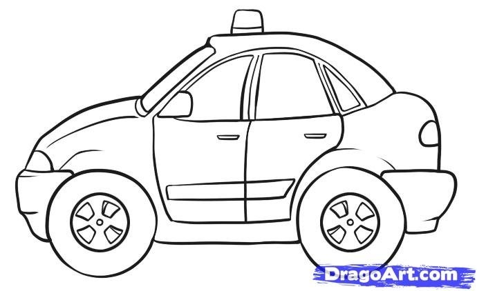 690x422 Toy Car Sketch Kidz Area - Police Car Sketch