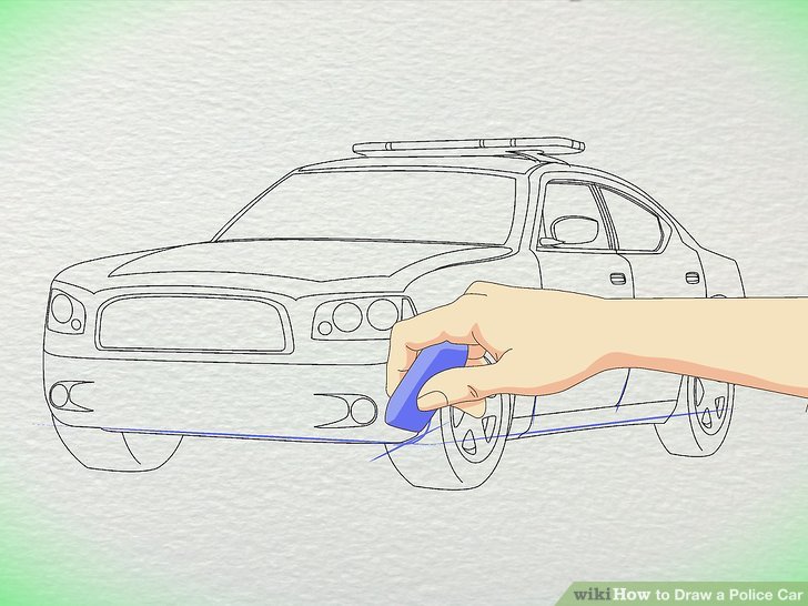 728x546 3 Ways To Draw A Police Car - Police Car Sketch