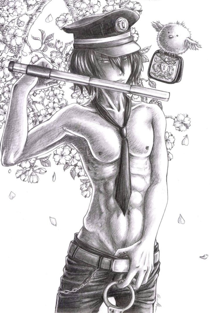 748x1068 Hibari The Hot Police Officer By Qiubi - Police Officer Sketch
