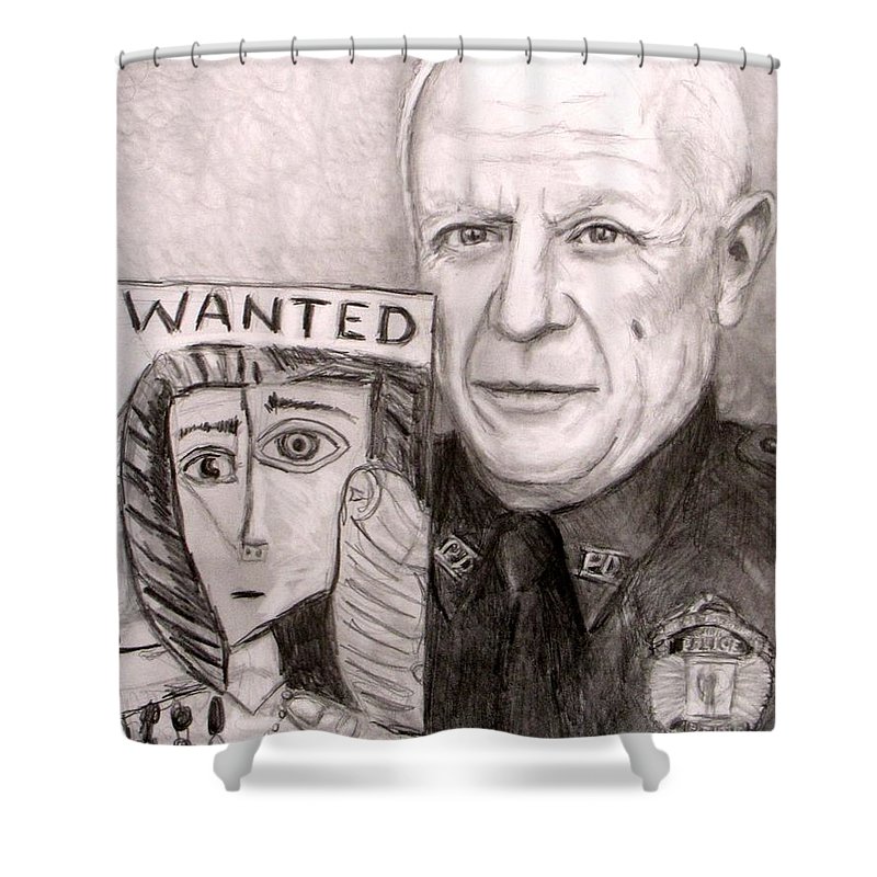 800x800 Officer Picasso Police Sketch Artist Shower Curtain For Sale By - Police Officer Sketch