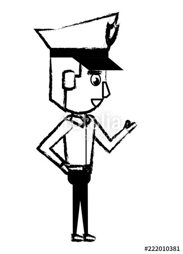 360x500 Police Officer Cartoon Sketch Stock Image And Royalty Free Vector - Police Officer Sketch