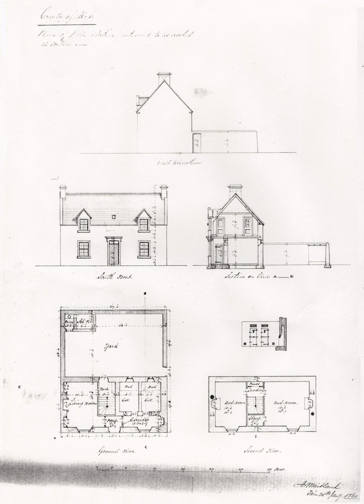 740x1024 Ross Shire Constabulary - Police Station Sketch