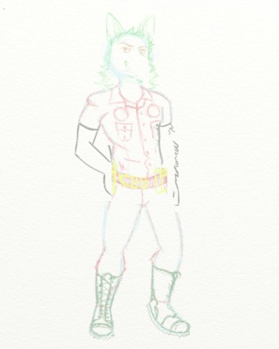 400x500 Rough German Sheppard Policeman Sketch For Warlion By - Policeman Sketch