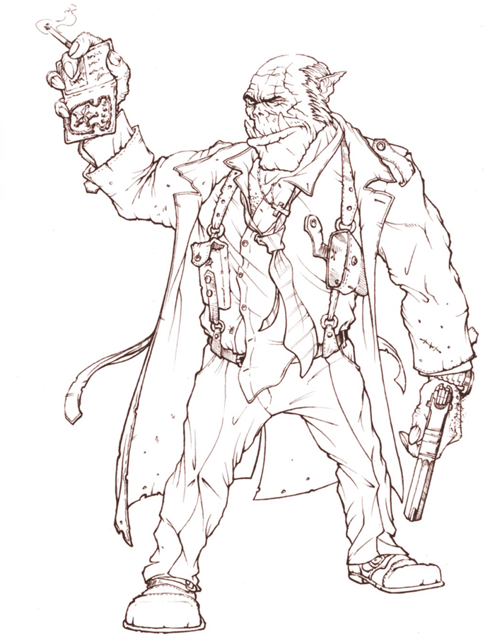 700x900 Orc Policeman Sketch By 9th Max - Policeman Sketch