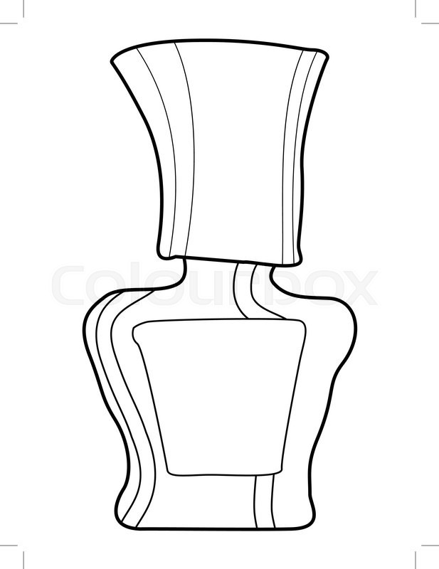 617x800 Outline Illustration Of Bottle Of Nail Polish Stock Vector - Polish Sketch