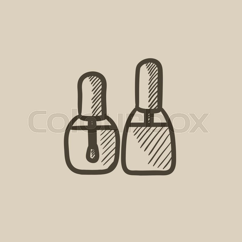 800x800 Bottles Of Nail Polish Vector Sketch Icon Isolated On Background - Polish Sketch