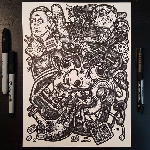 570x570 Sharpie Sketch Drawing Squeeze Politics Political Etsy - Politics Sketch