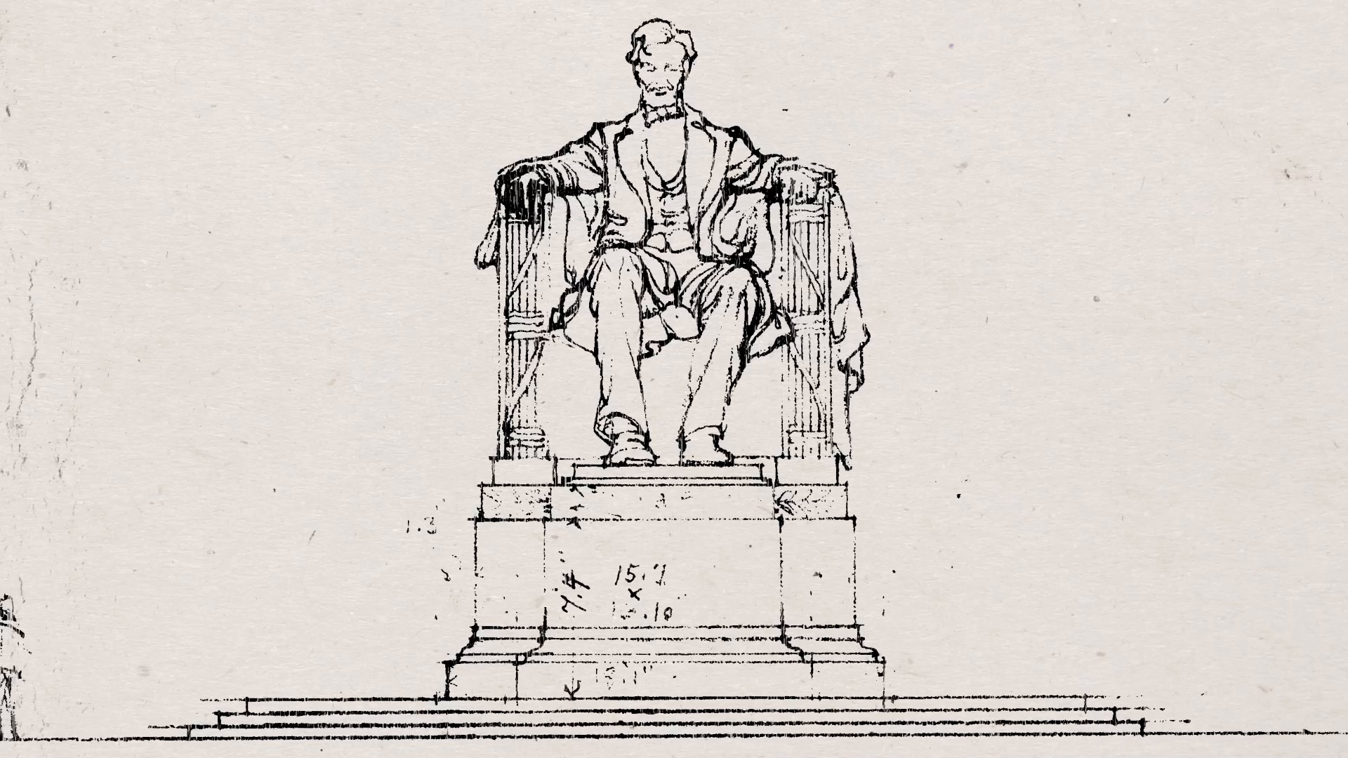 1920x1080 Statue Of Abraham Lincoln, Sketch - Politics Sketch