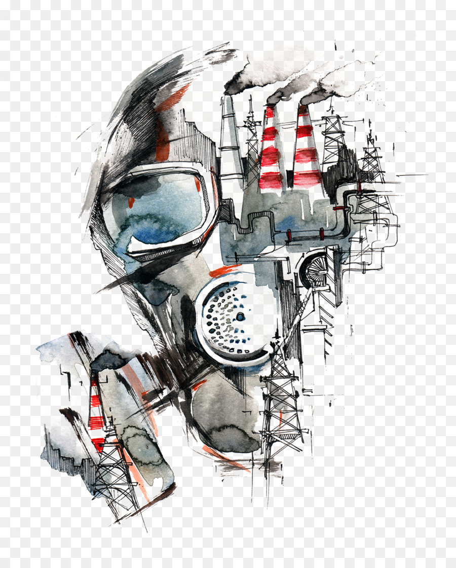 900x1120 Pollution Natural Environment Drawing Mask - Pollution Sketch