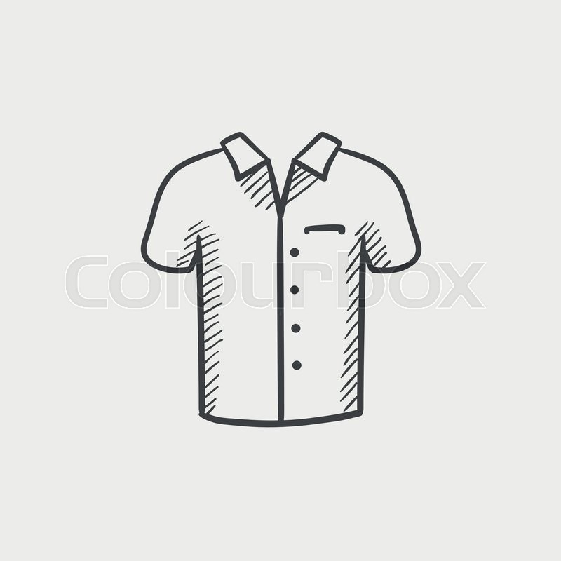 800x800 Polo Shirt Sketch Icon For Web, Mobile And Infographics. Hand - Polo Shirt Sketch