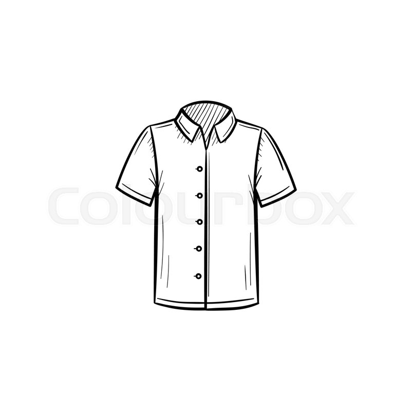 800x800 Vector Hand Drawn Polo Shirt Outline Doodle Icon. Polo Shirt - Polo Shirt Sketch