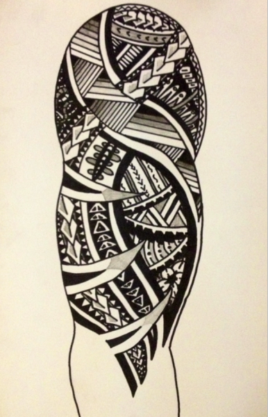 386x600 Samoan Tattoo Tumblr - Polynesian Sketch