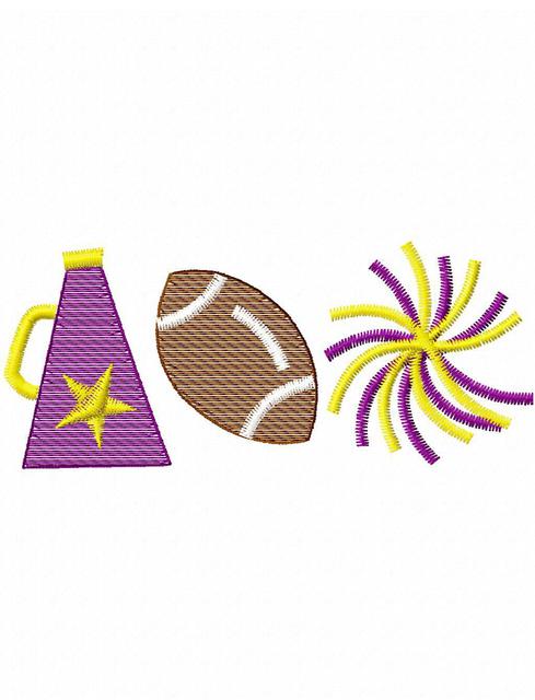 489x640 Football Girl Trio Sketch Embroidery Design - Pom Pom Sketch