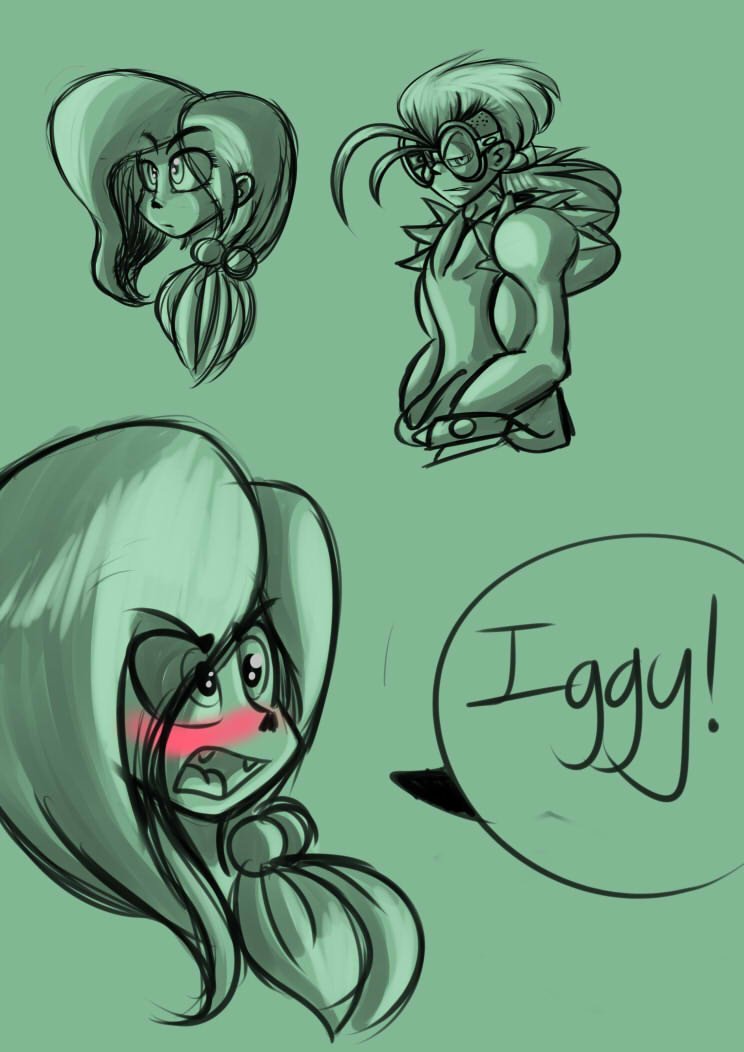 744x1052 Human Iggy And Pom Pom Sketches By Renee Moonveil - Pom Pom Sketch