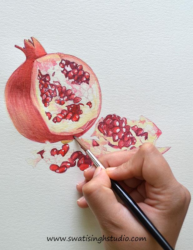 618x800 Swati Singh Art Blog - Pomegranate Sketch