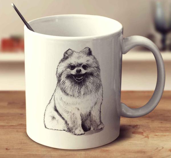 600x556 Pomeranian Sketch Mug - Pomeranian Sketch