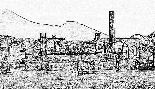 500x287 Sketch Of Pompeii Ruins Diane - Pompeii Sketch
