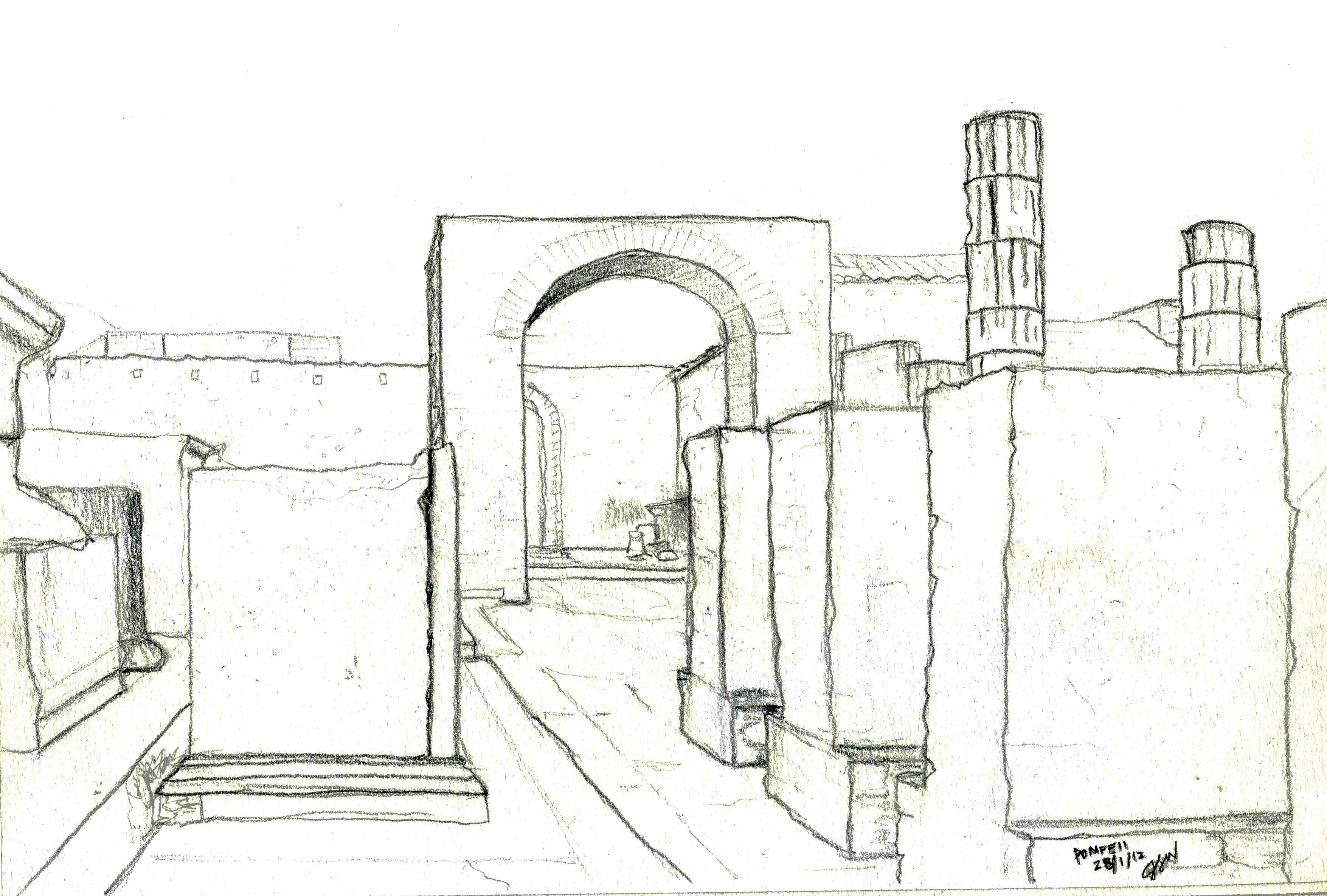 3509x2370 Trip 1 Grace Genoa2012spring - Pompeii Sketch