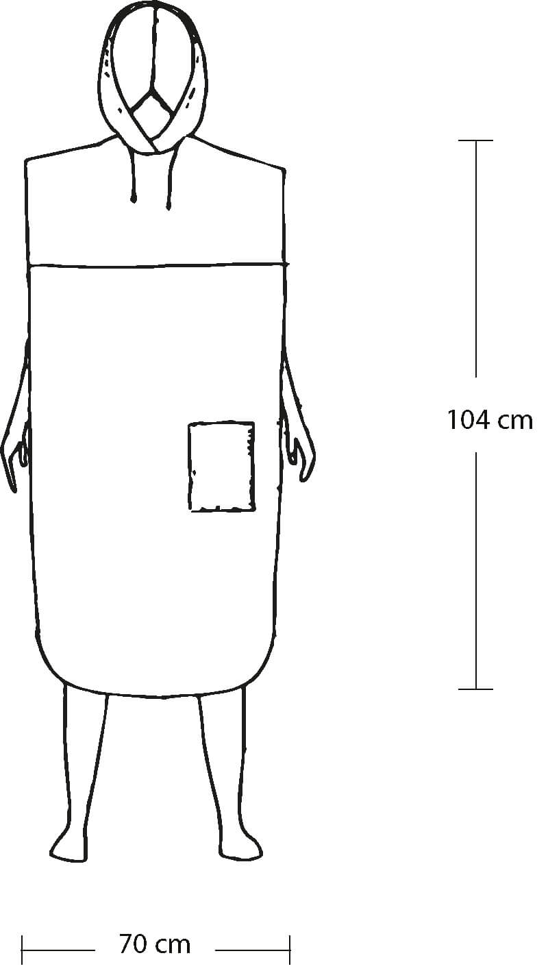 800x1420 Poncho Basic Short Darkblue - Poncho Sketch