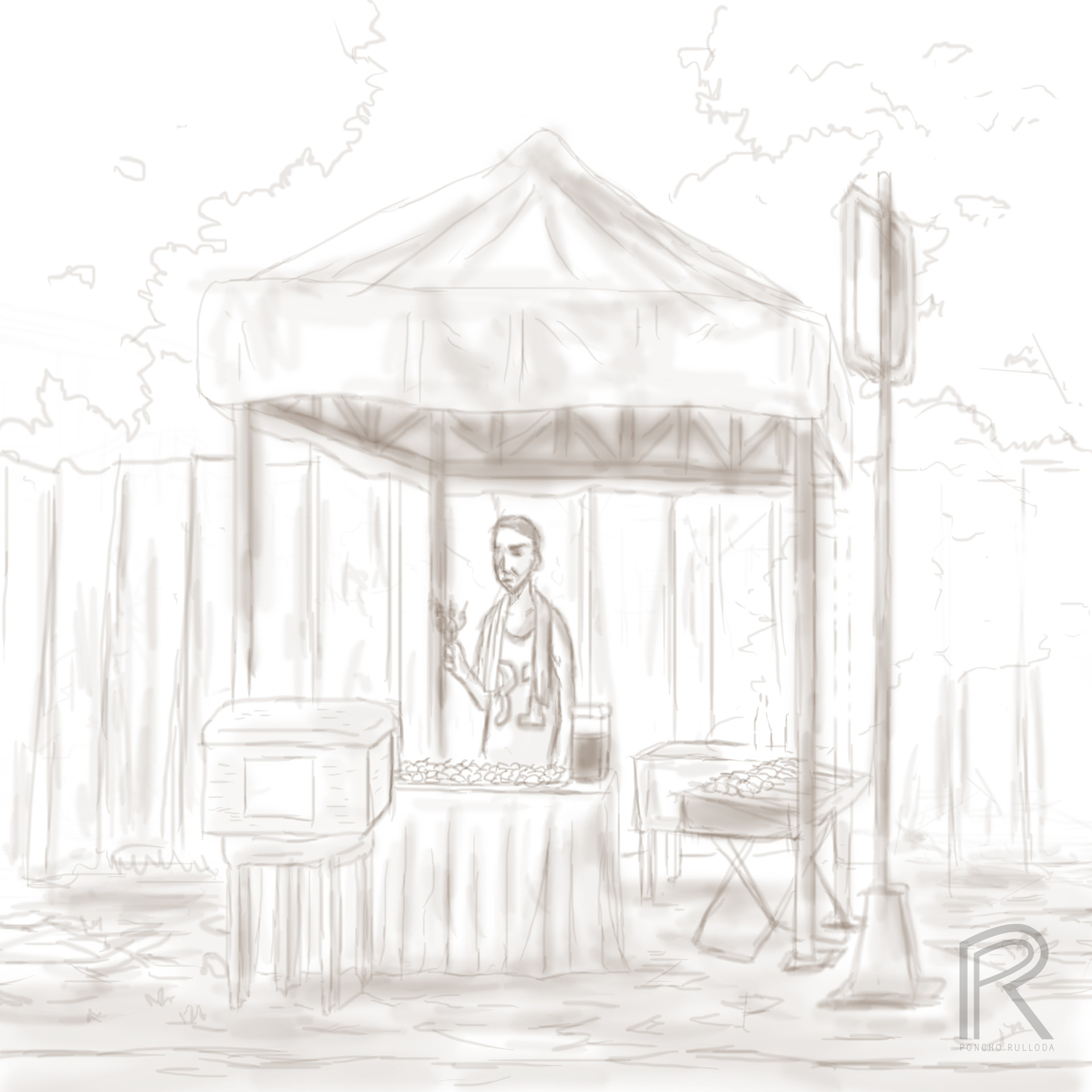 1920x1920 Artstation - Poncho Sketch