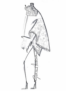 233x320 Ravelry Poncho Nord Pattern By Giuliano Marelli - Poncho Sketch