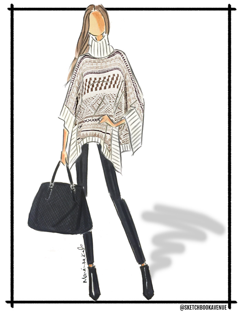 791x1024 The Sweater Poncho - Poncho Sketch