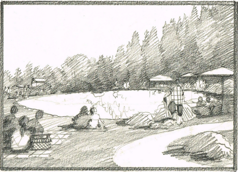 800x578 First Rough Sketch Of Ice Pond - Pond Sketch