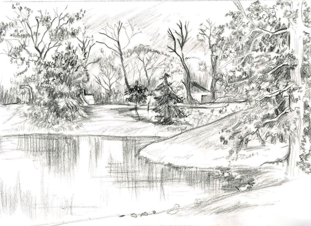 1000x729 History Timberlake Owners - Pond Sketch