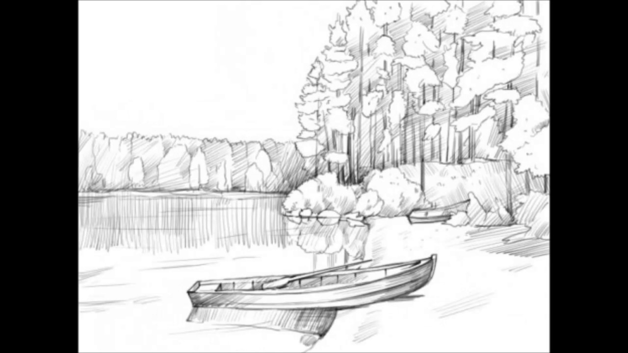 1280x720 How To Draw A Pond - Pond Sketch