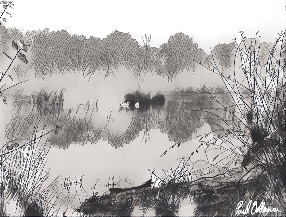 996x756 Pond Sketch Menantol - Pond Sketch